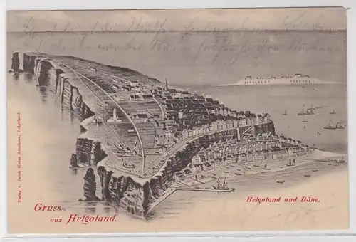 40964 Salutation Ak de Helgoland Total vue et dune vers 1900