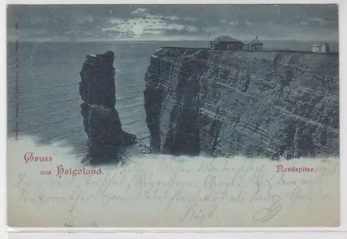 41081 Carte de la lune Salutation de Helgoland Nordschlück 1898