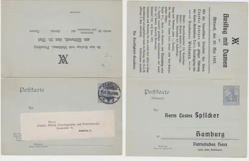 42666 DR entier carte postale P63 impression Spilcker Patriotis Haus Hamburg