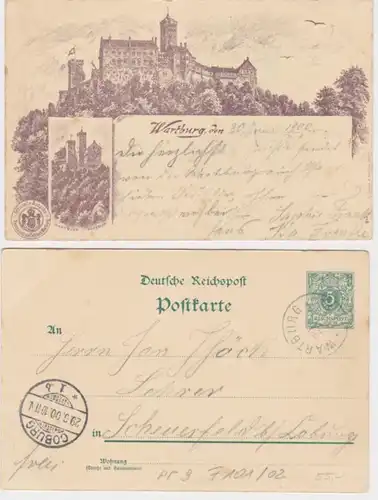 44144 DR Carte postale complète PP9/F101/2 Wartburg bei Eisenach 1900