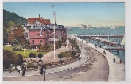 46219 Ak Kiel Yacht Club impérial Bâtiment Promenade de plage 1911