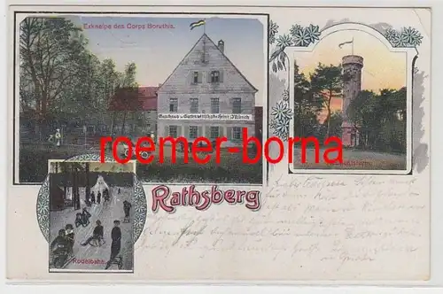 47826 Mehrbild Ak Rathsberg Exkneipe des Corps Boruthia 1914