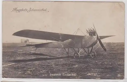 51664 Ak Flugplatz Johannisthal Jeannin Eindecker um 1910