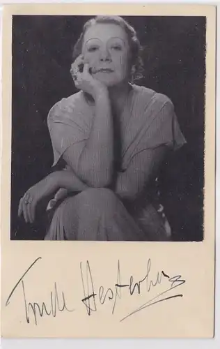 52131 Autograph Carte Acteurs Allemandes Trude Hesterberg vers 1939