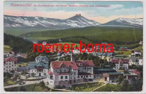 52644 Ak Krummhübel Karpacz Riesengebirge mit Hotel Goldner Frieden 1912