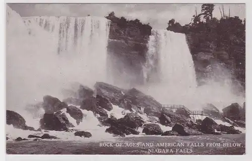 56011 Ak Rock of Ages and american falls from below Niagara FallS 1914