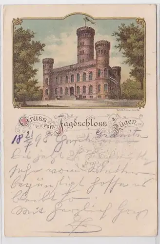 56264 Précurseur AK Gruss du château de chasse Granitz sur Rügen 1898