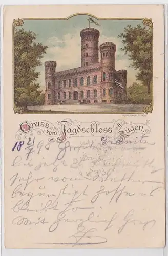 56264 Vorläufer AK Gruss vom Jagdschloss Granitz auf Rügen 1898