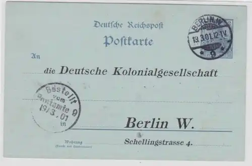 56791 DR Plokenkarte P63Y Zuschriften Deutsche Kololonalgesellschaft Berlin