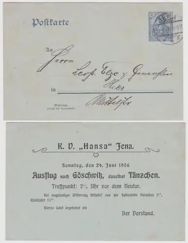 56905 DR Plein de choses Carte postale P63 Impression K.V. 'Hansa' Jena 1906