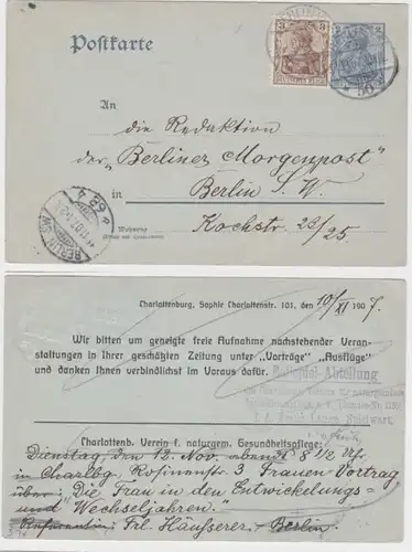 57578 Ganzsachen Postkarte P63X Charlottenburg Verein naturg. Gesundheitspflege