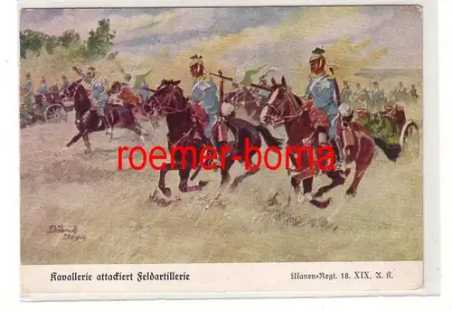 61284 Ak Ulanen Régiment 18 XIX.A.K. Cavalerie attaque l'artillerie de terrain vers 1930