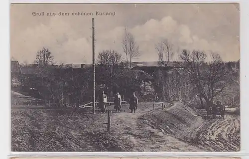 62540 Feldpost AK Salutation de la belle ville de Kurland 1916
