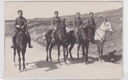 65444 Foto Ak Soldaten Reiter Türkei, Mazedonien? um 1915