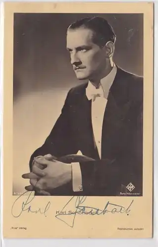 66335 Autograph Carte Acteurs allemands Karl Schönböck vers 1935