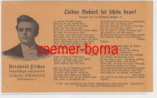67765 Ak Reklame Reinhold Fischer Konzertsänger Leipzig-Schönefeld um 1920