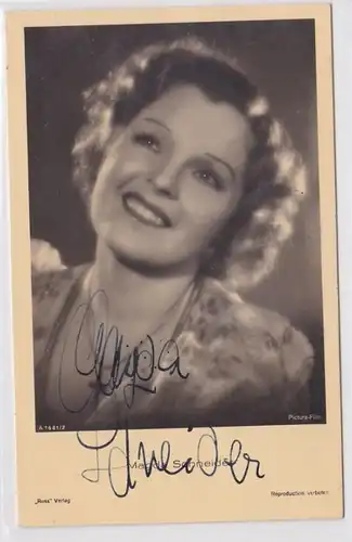 67789 Autograph Carte Acteurs Allemandes Magda Schneider vers 1939