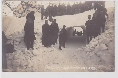 67844 Foto AK Sankt Georgenthal im Winter 1923 - 1924 Ortsgesellschaft