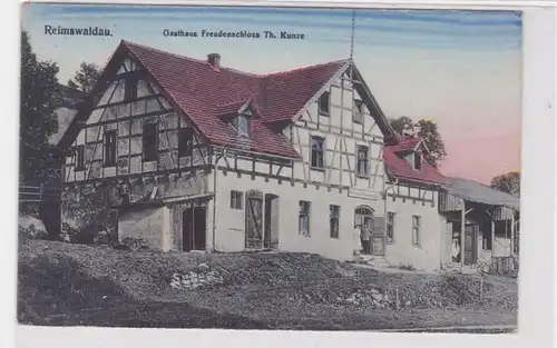67936 Ak Reimswaldau Rybnica Lesna Gasthaus Freudenschloss Th.Kunze 1918