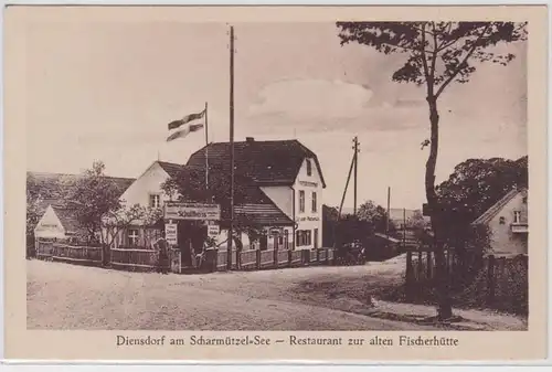 68893 Ak Diensdorf am Scharmützel See Restaurant zu alten Fischerhütte um 1930