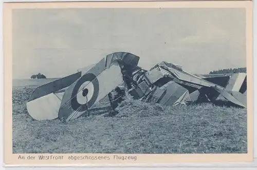 69320 Ak An der Westfront abgeschossenes Flugzeug um 1915