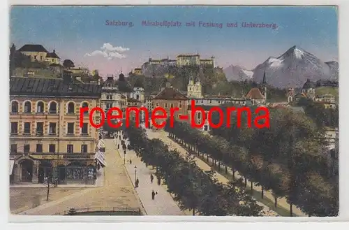 71450 Ak Salzburg Mirabellplatz mit Festung und Untersberg 1926