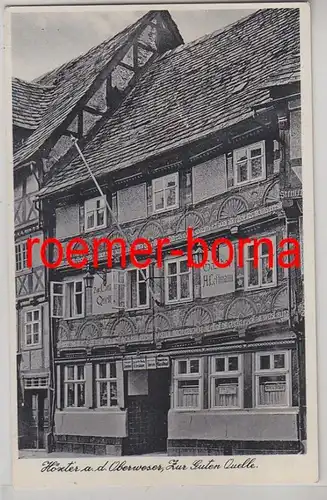 71940 Ak Höxter à l'Oberweser Gasthof Vers une bonne source vers 1940