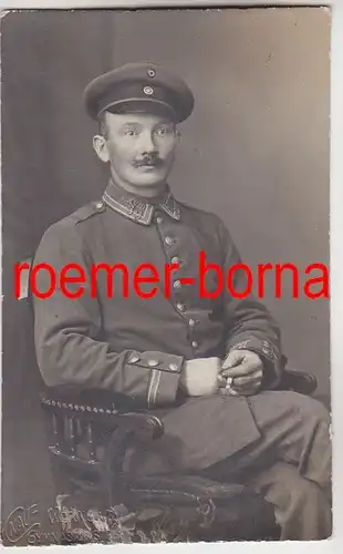 72178 Foto Ak Worms Soldat des XVIII.Armeekorps 39.Regt. 1.Weltkrieg