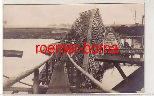 72294 Foto Ak Mitau Jelgava Lettland gesprengte Brücke um 1915