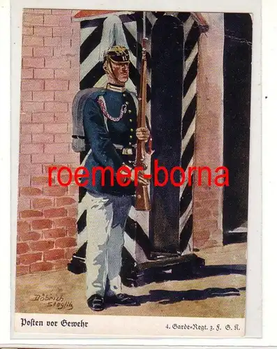 72886 Ak 4.Garde Regiment zu Fuß G.K. Posten vor Gewehr um 1930