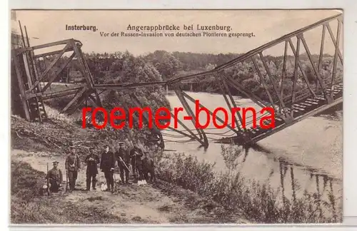 73348 Feldpost Ak Insterburg Prussen Est Pont Angerapp près de Luxenburg 1915