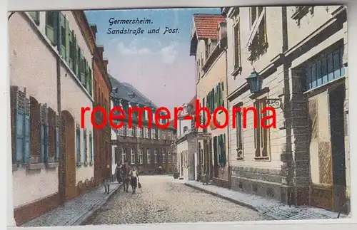 73498 Ak Germersheim Sandstrasse et Post vers 1920
