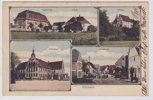 74154 Mehrbild Ak Kössern Dorfstraße, Schule, Schloß usw. 1918