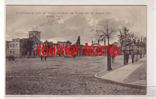 75006 Poste de terrain Ak Neidenburg Nidzica après la destruction des Russes 1914