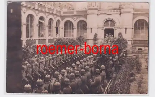 75520 Photo Ak Visite d'honneur à l'enterrement militaire dans la 1ère guerre mondiale 1916