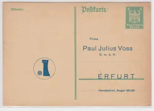 75610 DR Ganzsachen Postkarte P156 Zudruck Paul Julius Voss GmbH Erfurt