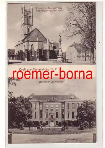 76338 Mehrbild Ak Gruß aus Sonnenburg N.M. Johanniter Ordenskirche 1915