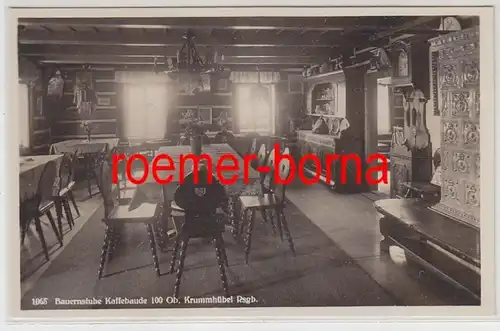 76387 Ak Krummhübel im Riesengebirge Bauernstube Kaffeebaude um 1940