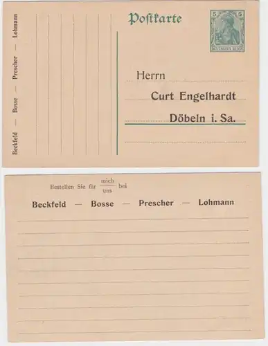 76582 DR Ganzsachen Postkarte P90 Zudruck Curt Engelhardt Döbeln in Sachsen