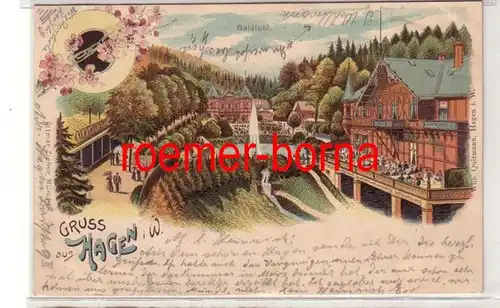 76752 Ak Lithografie Gruss aus Hagen i.W. Waldlust 1901