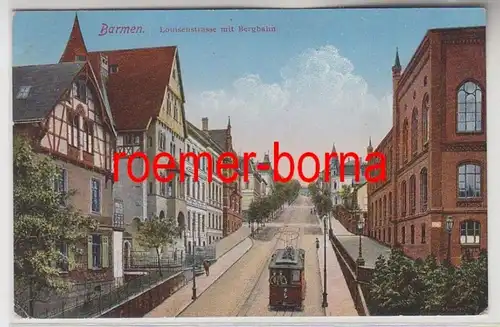 76844 Feldpost Ak Barmen Louisenstraße mit Bergbahn 1918