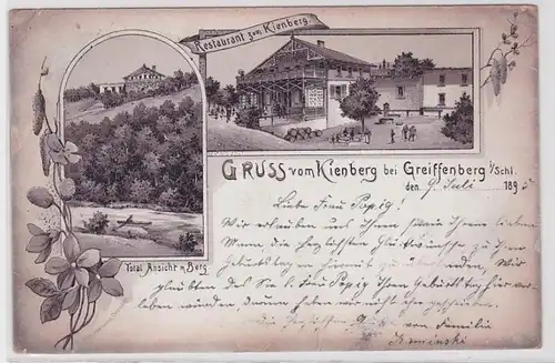77029 Précurseur AK Gruss von Kienberg bei Greiffenberg i.Schl. - Restaurant 1895
