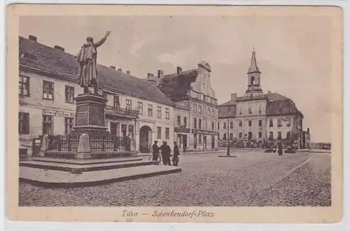 77264 AK Tilsit - Schenkendorf-Platz, Kaiser's Café-Baffe-Staffe et Hôtel de Ville