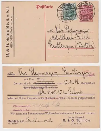 77894 DR Plurband Postkarte P108 Zuschruck R. & G. Schmöle GmbH Menden 1919