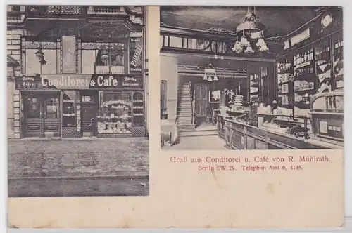 78058 Mehrbild Ak Gruß aus Berlin Conditorei und Café von R.Mühlrath 1910