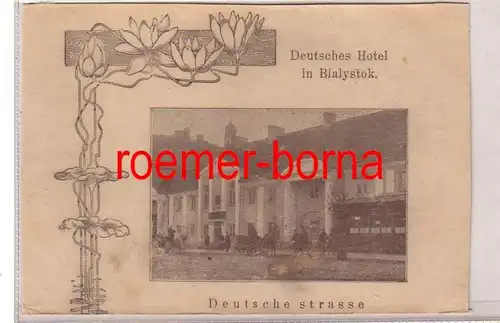 78274 Ak Deutsches Hotel in Bialystok Deutsche Strasse um 1915