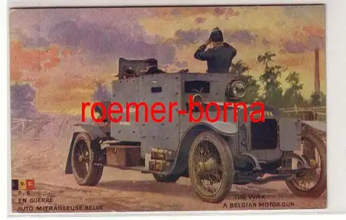 78669 Künstler Ak 1. Weltkrieg MINERVA Panzerwagen Belgien um 1915