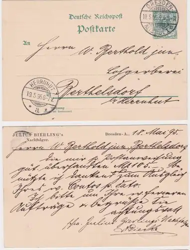 78688 DR Ganzsachen Postkarte P20 Zudruck Julius Bierling's Nachfolger Dresden