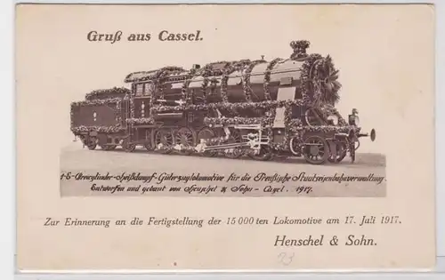 78941 AK Salut de Cassel, finalisation d. 15000. Locomotive Henschel & Fils 1917