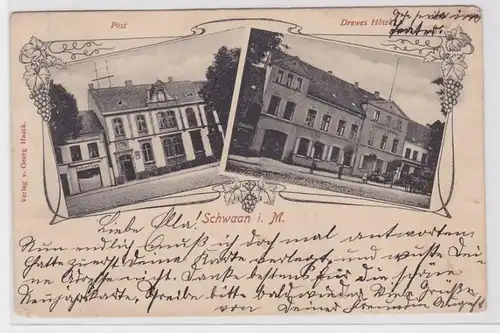 79389 Multi-image Ak Schwaan in Mecklembourg Post und Drewes Hotel 1905